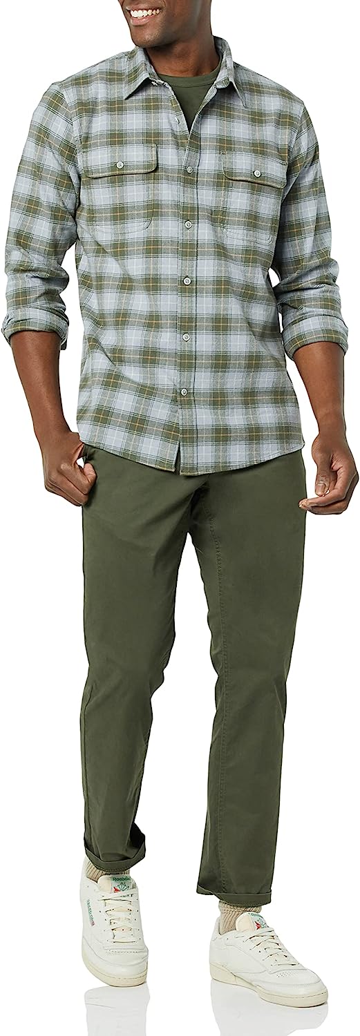 Goodthreads Men's Standard-Fit Long-Sleeve Stretch Flannel Shirt