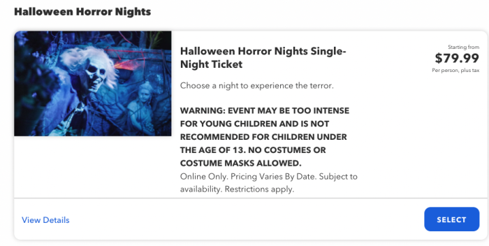 rip tour hhn price