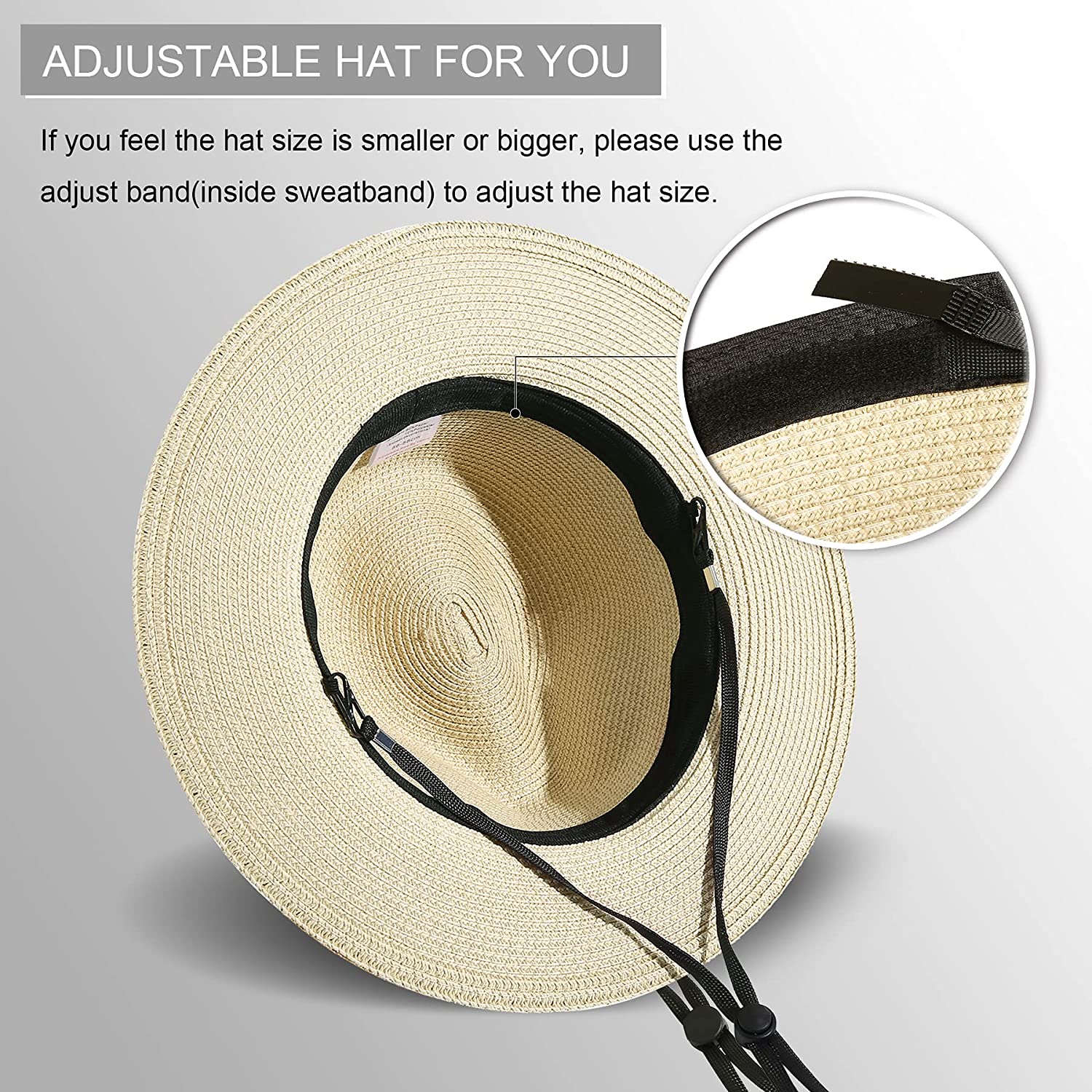 Lanzom Women Wide Brim Straw Panama Roll up Hat Fedora Beach Sun Hat ...