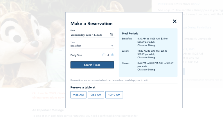 ALERT! Reservations NOW OPEN for Breakfast at Garden Grill in EPCOT ...