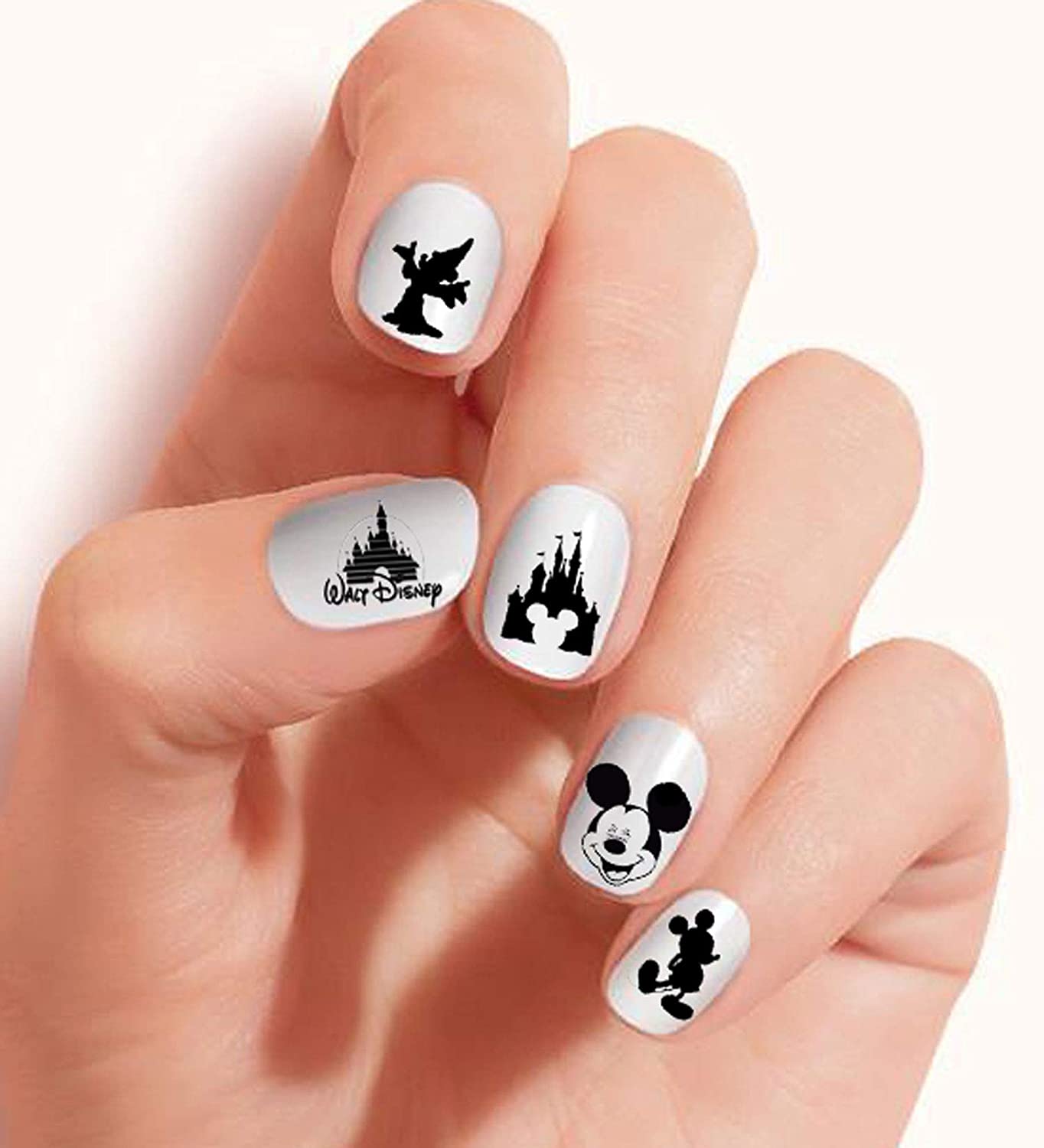 Clear Vinyl Cut, Peel and Stick Nail Art Decals/Stickers by DimOxy Designs Themed for Mickey Black and White (Ver.1) Lovers.