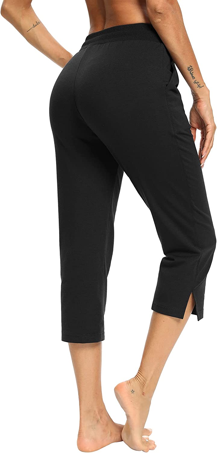 LEXISLOVE Capris for Women Casual Summer Wide Leg Crop Pants Loose Comfy Drawstring Yoga Jogger Capri Pants with Pockets