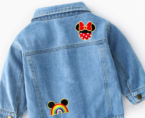 Loungefly Disney Mickey Mouse Patches Denim Backpack