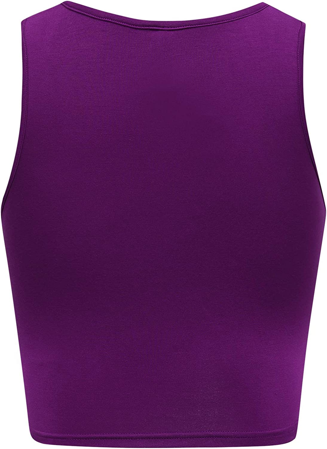 OThread & Co. Women's Basic Crop Tops Stretchy Casual Scoop Neck Sleeveless Crop Tank Top
