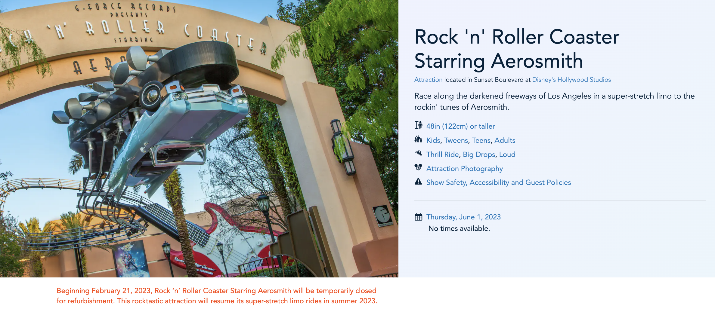 Ride Report: Rock'n'Roller Coaster - Storybook World Travel