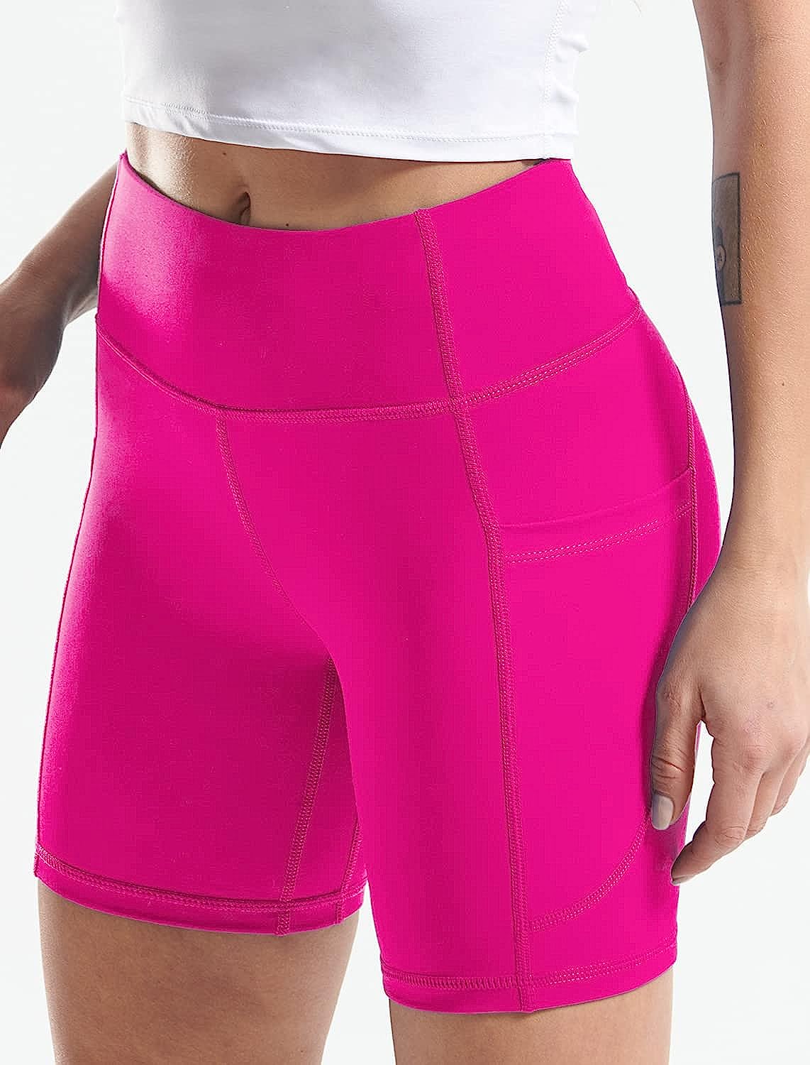 CADMUS High Waist Yoga Shorts for Women Naked Feeling Workout Running