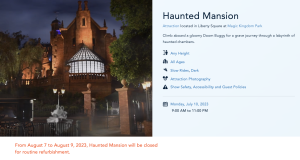 Temporary CLOSURE Announced for Haunted Mansion at Disney World