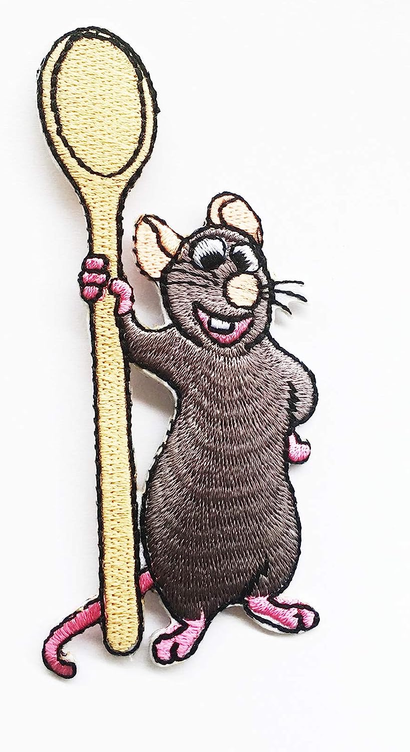 Super Hero Rat Chef Make Food Cook Cartoon a Fun Cartoon Movie Kids 1.75X3.5 in MEGADEE Patch Cartoon Kids Symbol DIY Iron on Patch Iron-On Designer Patch Used for Gifts Crafts Jeans Clothing Fabric
