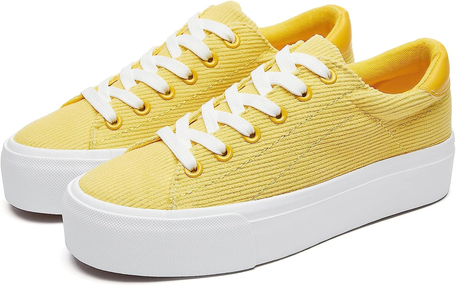 THATXUAOV Womens Platform Sneakers White Tennis Shoes Casual Low Top