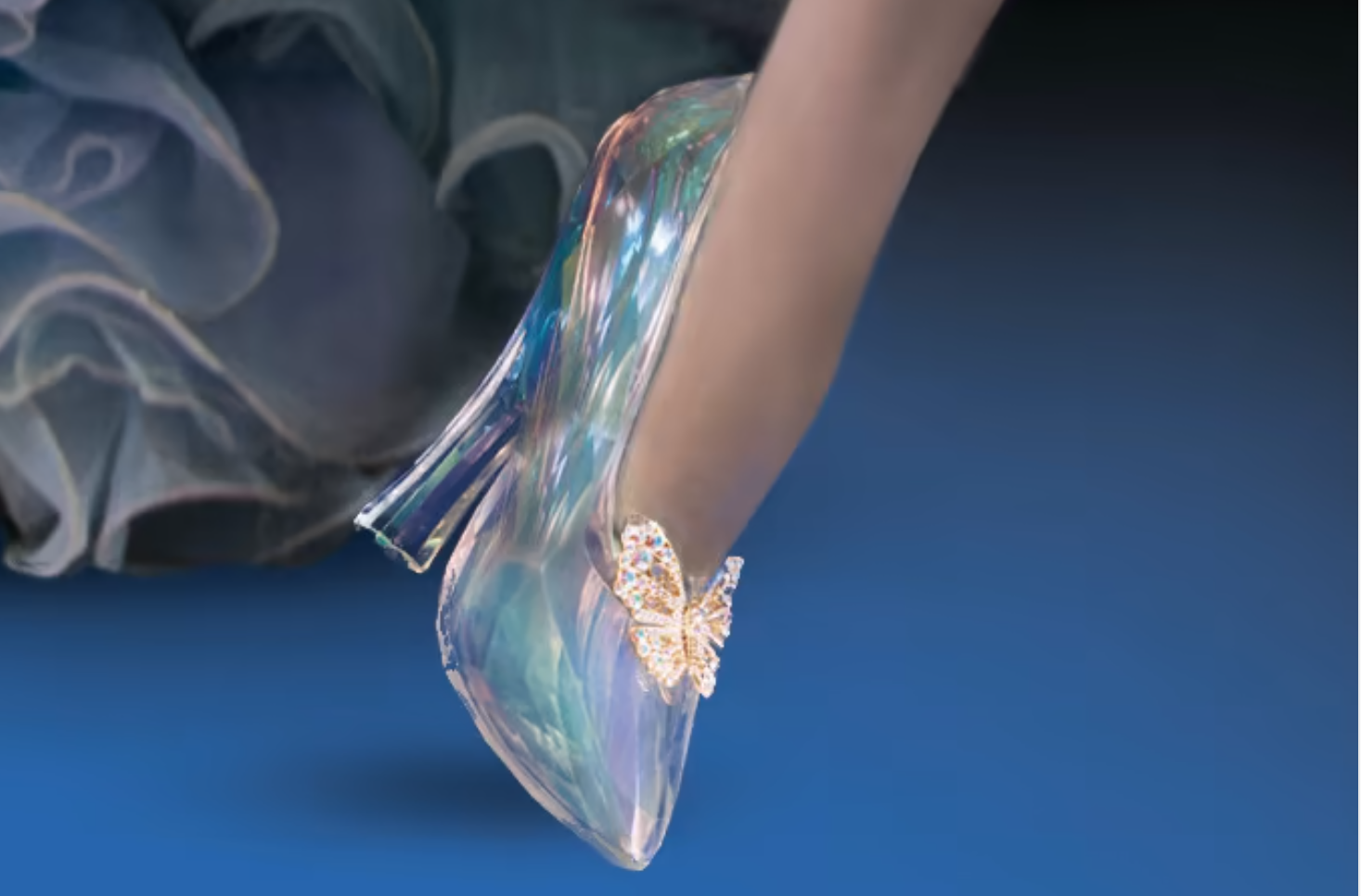 Buy NEW Cinderella 2015 Glass Slippers With Butterflies, Cinderella Shoes,  2015 Cinderella Glass Slipper With Gold Butterflies Online in India - Etsy