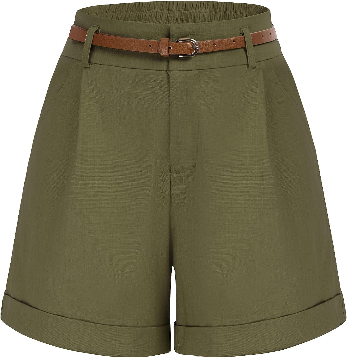 Belle Poque Women Bermuda Shorts Elastic Waist Wide Leg Shorts with ...