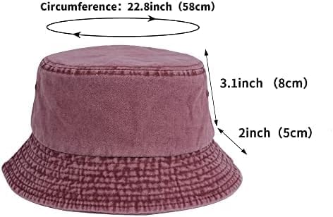 Crazy Era 3 Pack Washed Cotton Bucket Hats Packable Summer Outdoor Cap Travel Beach Sun Hat Plain Colors for Men Women