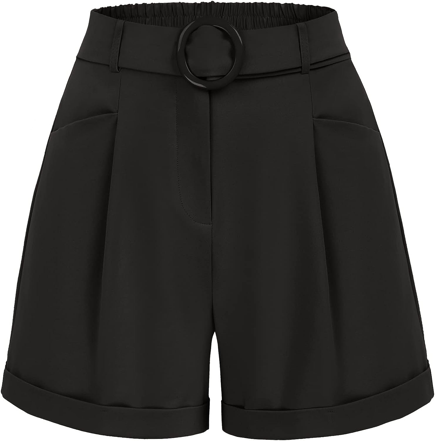 Kate Kasin Women Wide Leg Shorts 2023 Casual Elastic Bermuda Shorts Dressy Shorts for Women High Waisted with Pockets & Belt