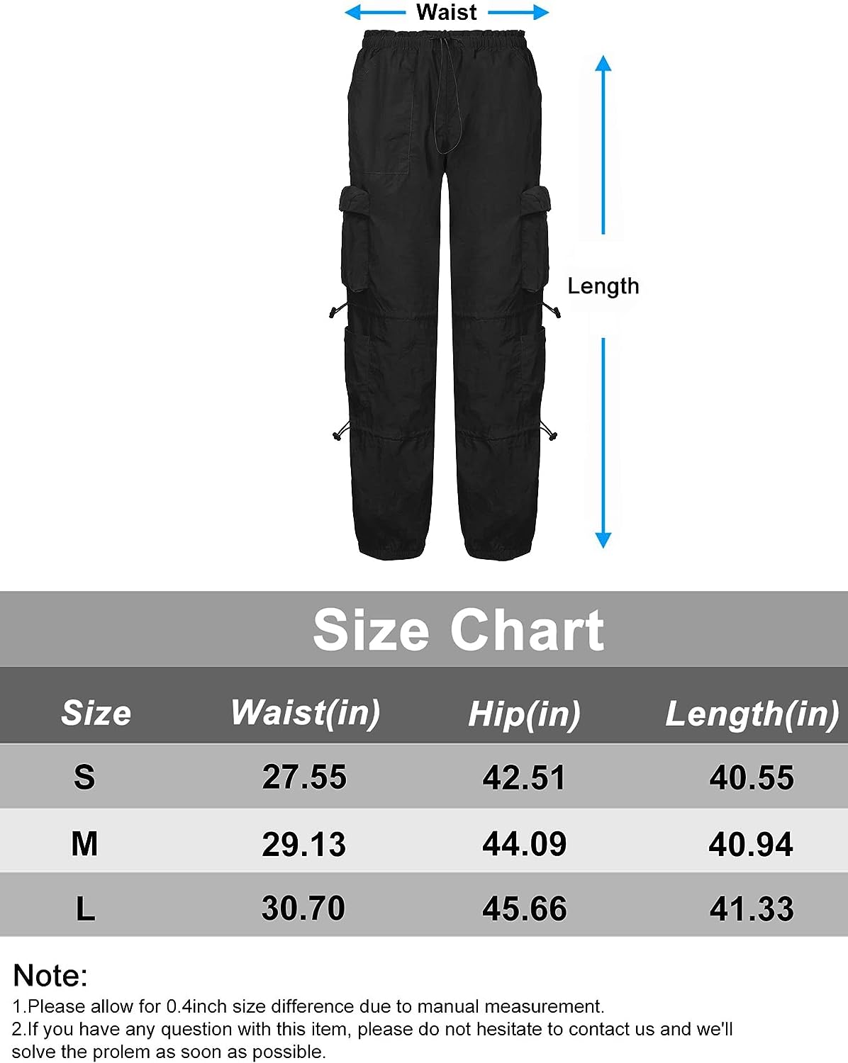 OERPPTA Parachute Pants for Women, Drawstring Elastic Waist Ruched Baggy Cargo Pants Women, Jogger Y2K Pant with Pockets