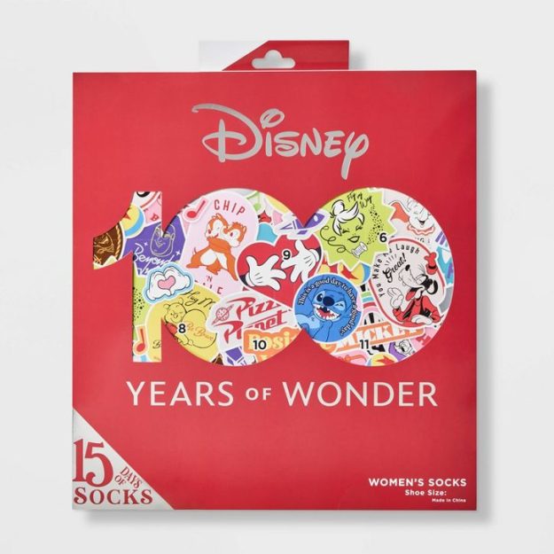 Women's Disney 100th Anniversary 15 Days of Socks Advent Calendar