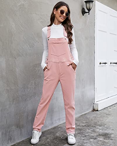 GRAPENT Overalls for Women Loose Fit Jean Denim Bib Jumpsuit Stretch Overall Pants