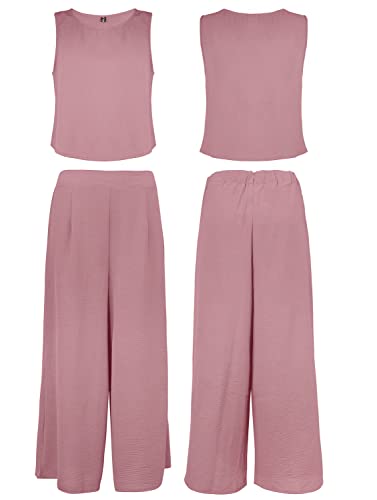 Wide Leg Pants And Tube Top Set Women's 2 Piece Outfit - Striped Strapless Tube Top & Wide Leg Pants Set For Summer, Beach, Or Nights Out Strapless Two Piece Set
