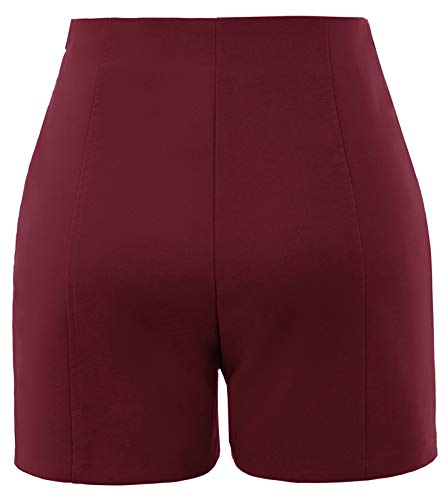 Belle Poque Women High Waist Stretch Shorts Vintage Button Sailor Shorts Pinup Shorts