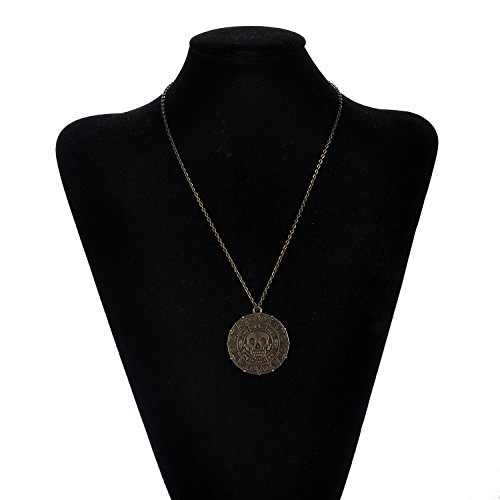LUREME® Inspired by Pirates of The Caribbean Movies Cursed Aztec Coin Medallion Necklace Skull Necklace(01003817)