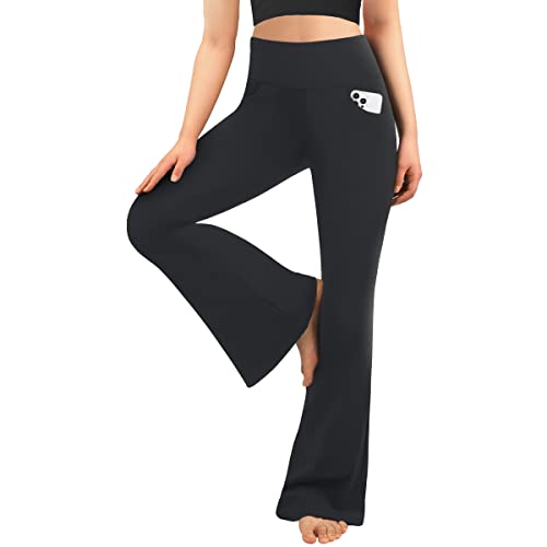 MOREFEEL Women's Black Flare Yoga Pants for Women, High Waisted