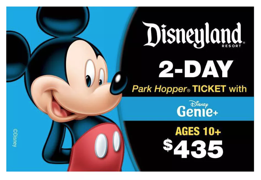 2023 target Disneyland 2 Day Park Hopper Ticket with Genie+ Service