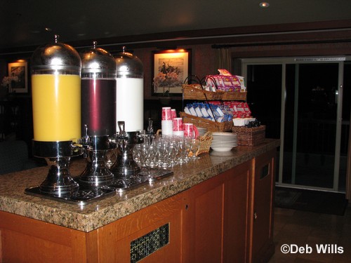 Concierge Lounge Breakfast Juices and Cereals