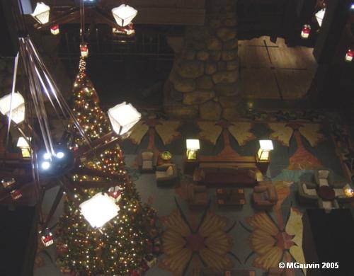 Main Lobby taken from Balcony - Christmastime